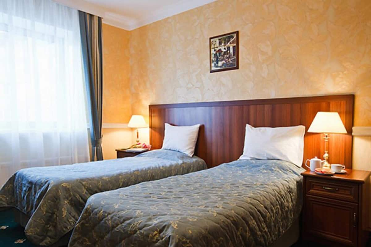 Standard-Doppel- oder -Zweibettzimmer | Minibar, Zimmersafe, Schreibtisch, Bügeleisen/Bügelbrett