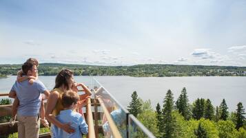Enjoy breathtaking views of the lake from the deck, where you can spot local wildlife with the help of binoculars.