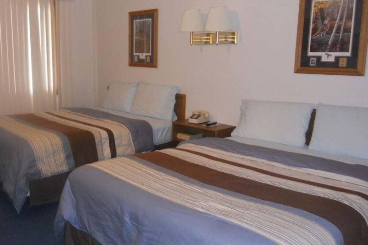 Standard Room, 2 Queen Beds | Desk, blackout drapes, iron/ironing board, free WiFi
