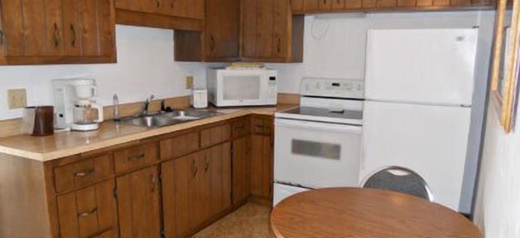 mini-fridge, microwave, coffee/tea maker