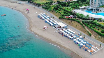 Private beach, sun-loungers, beach umbrellas