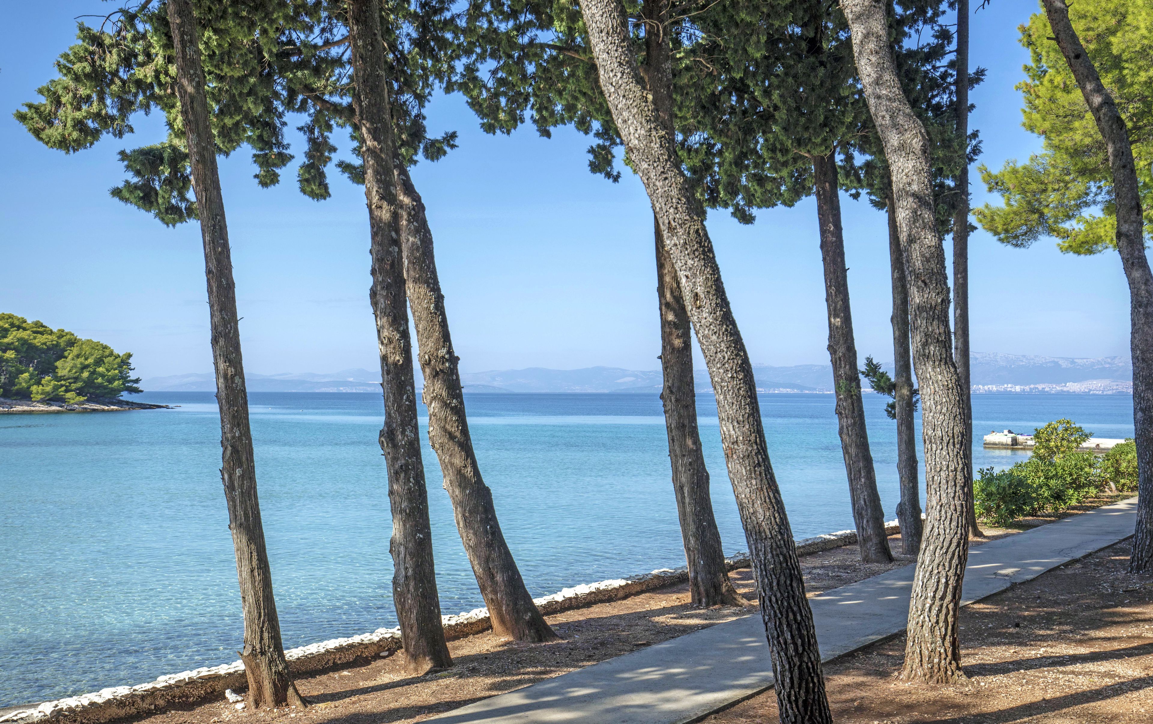 On the beach, scuba diving