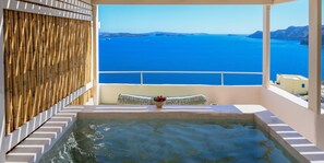 Aether Suite with Outdoor heated Jacuzzi & Caldera View | Terrace/patio - Gaia Suites (Santorini)