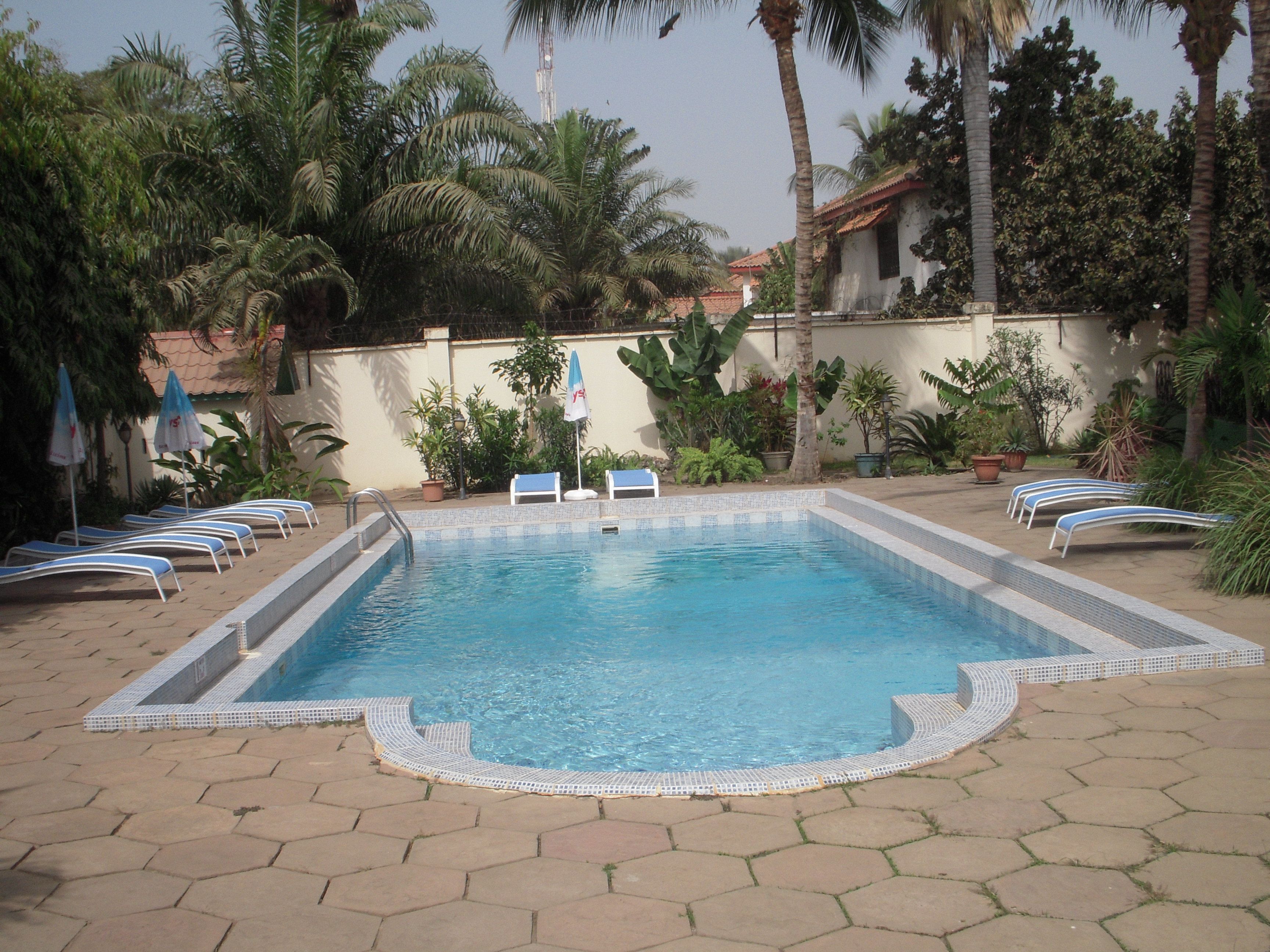 Outdoor pool, sun loungers