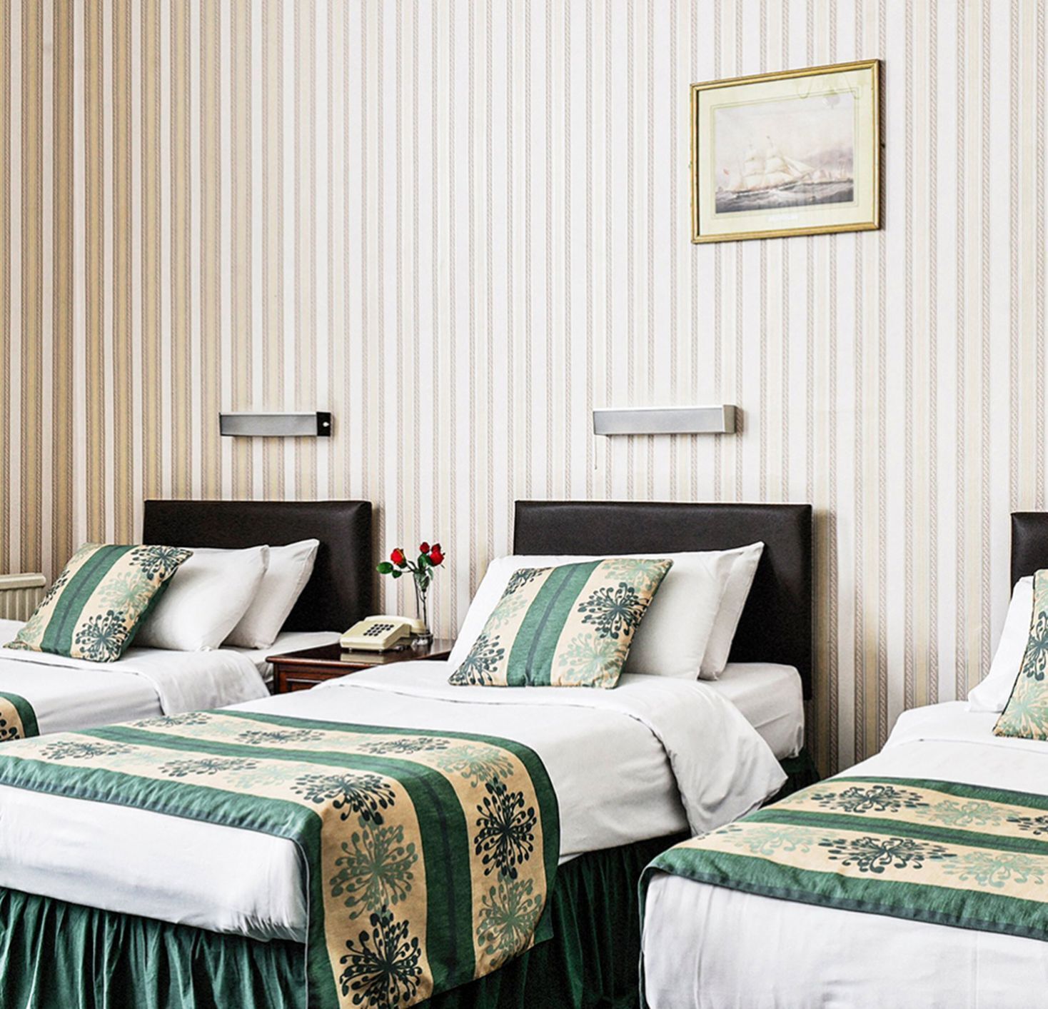 Desk, free WiFi, bed sheets