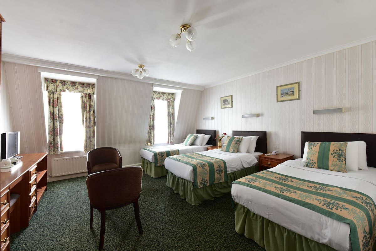 Desk, free WiFi, bed sheets
