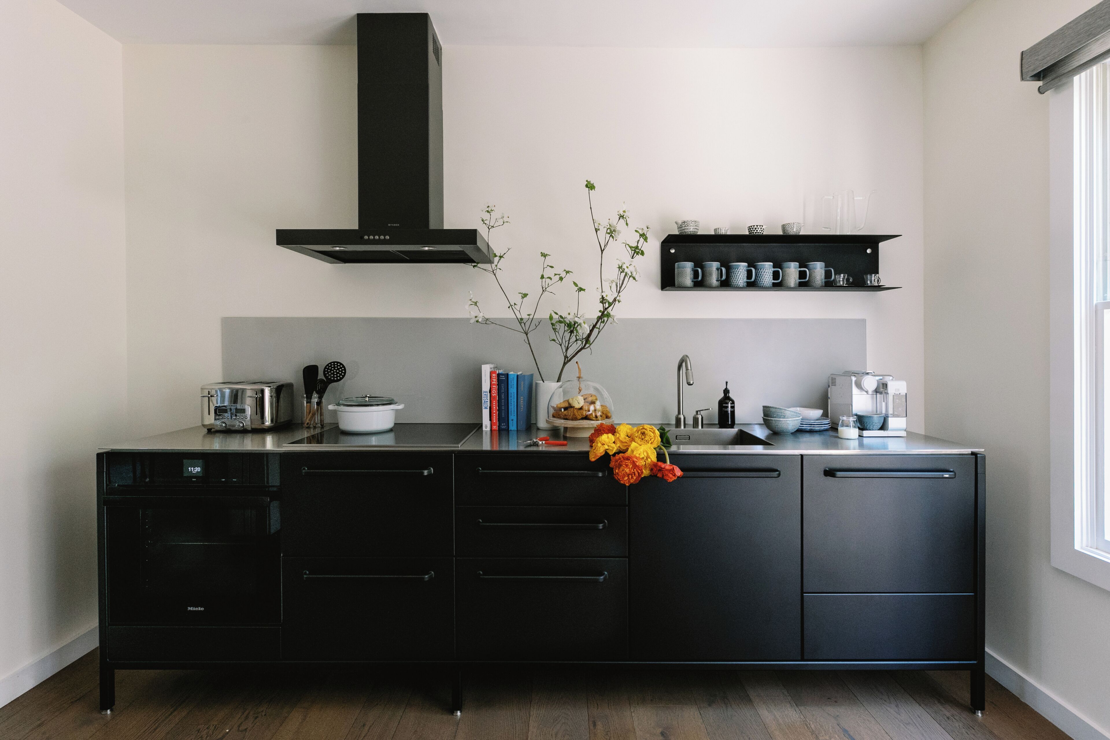 microwave, espresso maker, electric kettle, high chair