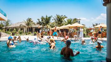 2 outdoor pools, open 6:00 AM to 6:00 PM, pool umbrellas