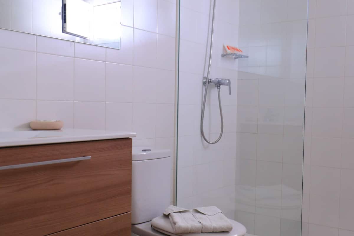 free toiletries, hair dryer, bidet, towels