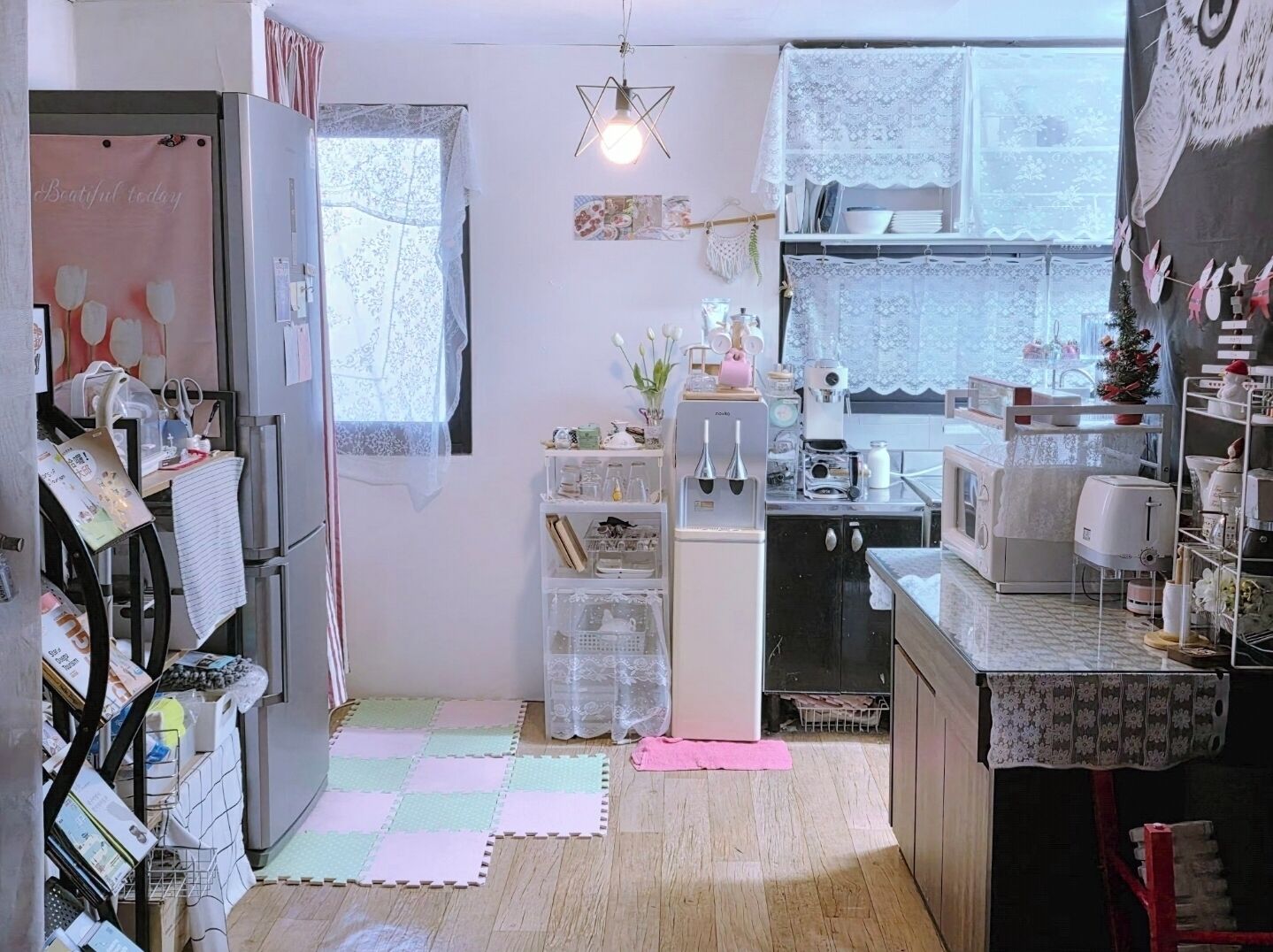 공용 도미토리, 여성 전용 | 전용 주방 | 쿡탑, 조리 도구/접시/주방 기구