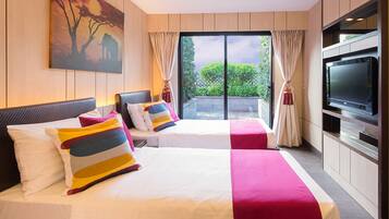 Blackout drapes, iron/ironing board, free WiFi, bed sheets