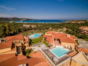 2 outdoor pools, pool umbrellas, sun loungers