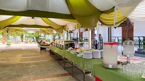 Outdoor banquet area