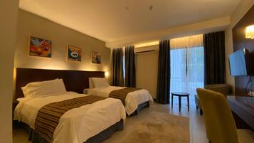 Minibar, desk, soundproofing, iron/ironing board