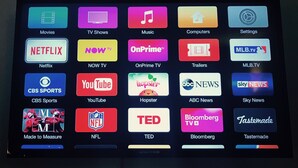 Una pantalla que muestra varios iconos de servicios de transmisión.