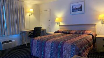 Desk, free WiFi, bed sheets