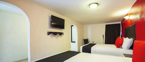 Standard Room, 2 Double Beds | Desk, iron/ironing board (on request), free WiFi, bed sheets