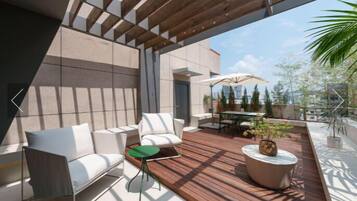 Deluxe Suite, 2 Double Beds, Balcony | Terrace/patio