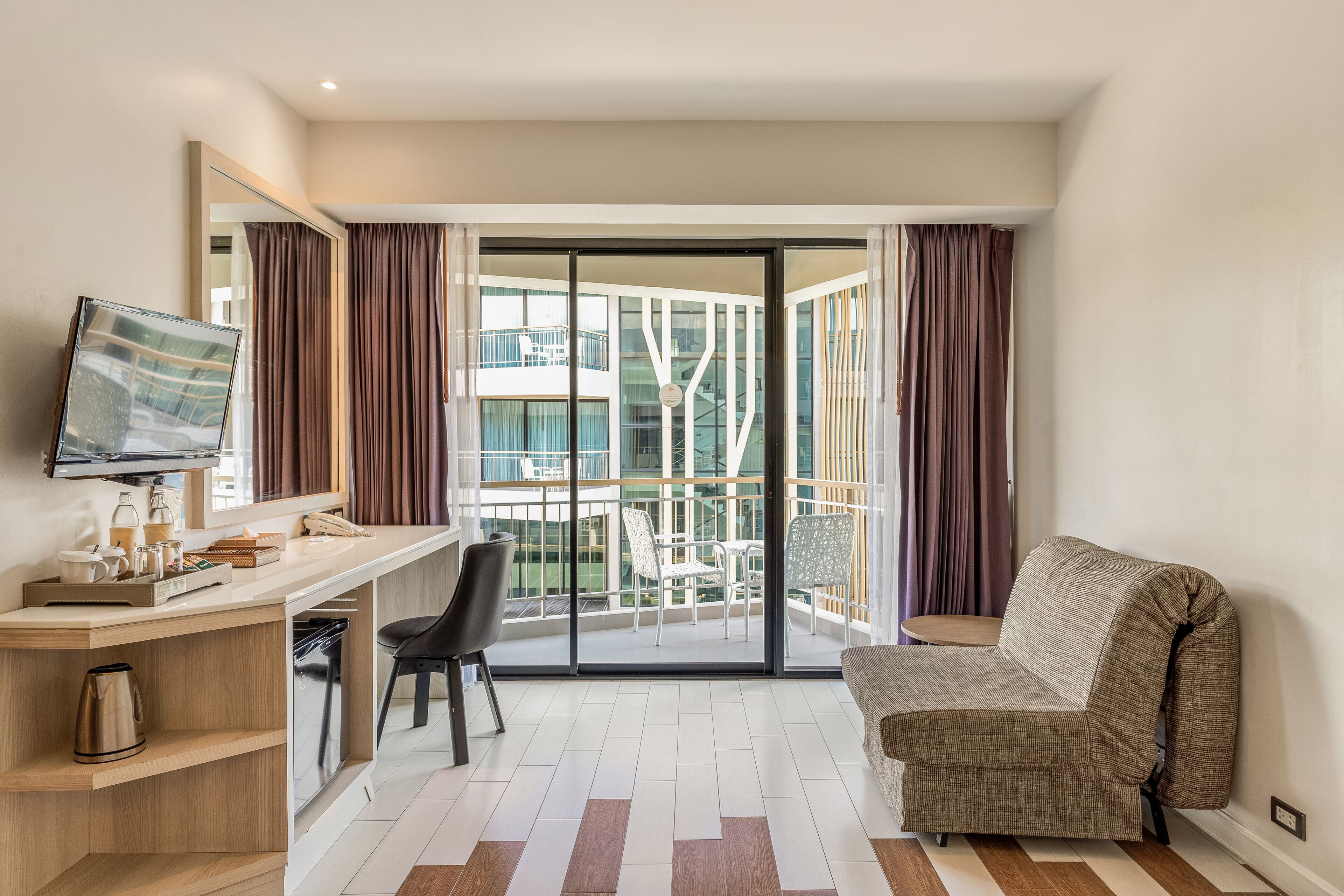 deluxe pool view - partial seaview | 1 bedroom, desk, free wifi, bed sheets