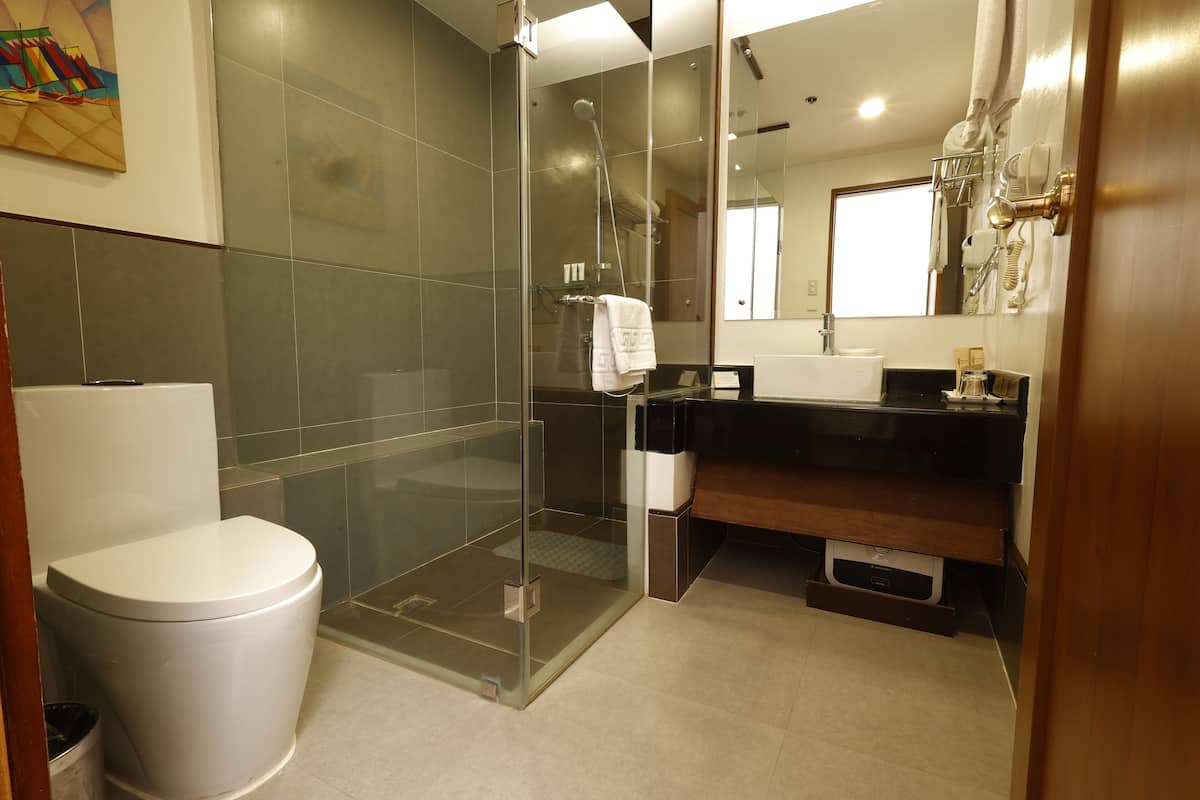 Loft suite 2 | Badezimmer | Dusche, Haartrockner, Hausschuhe, Bidet