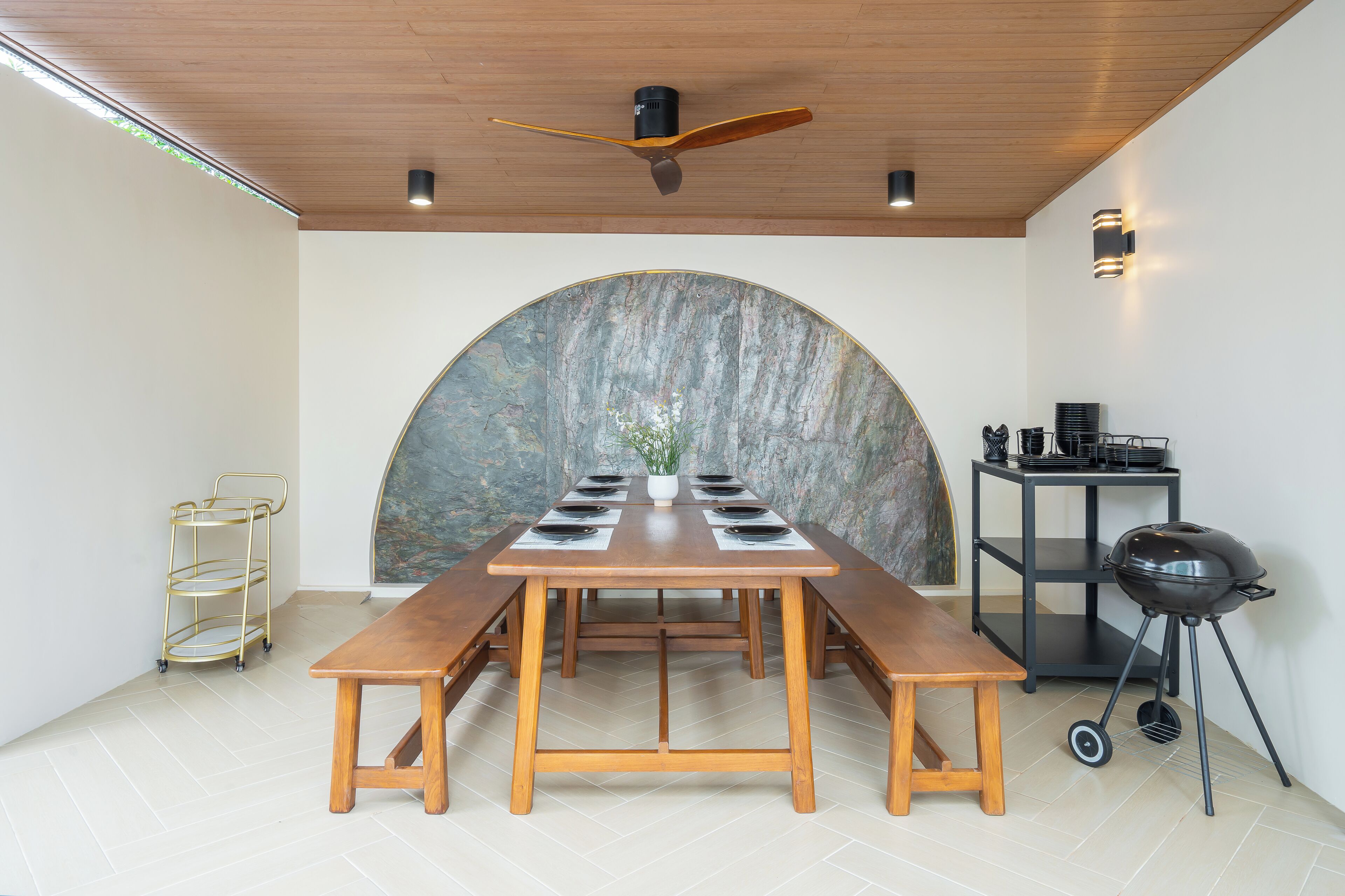 family villa, pool view | terrace/patio