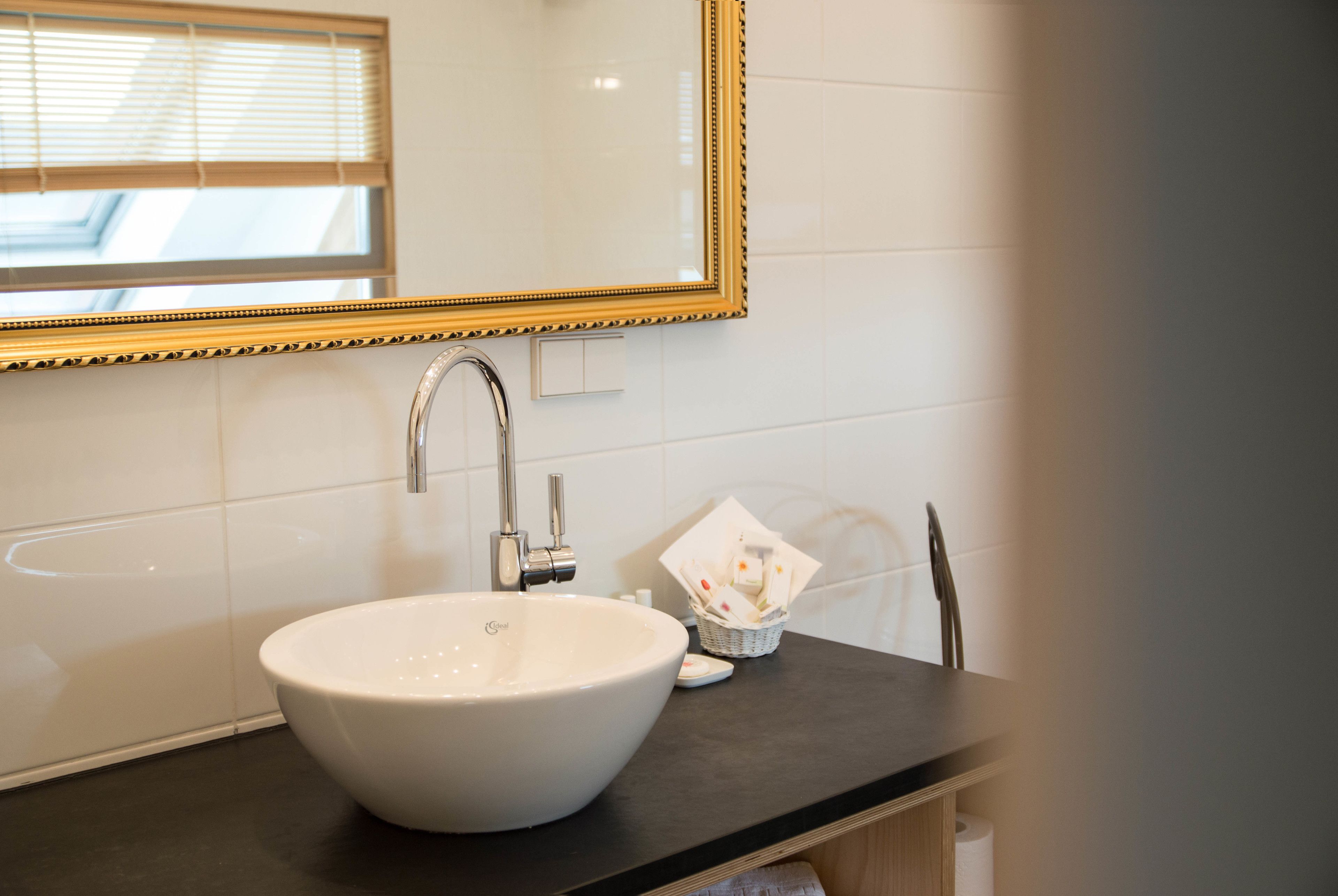 free toiletries, hair dryer, slippers, towels