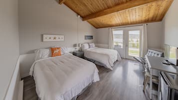 Premium Room, 2 Double Beds, Balcony, Lake View | 1 bedroom, premium bedding, desk, iron/ironing board