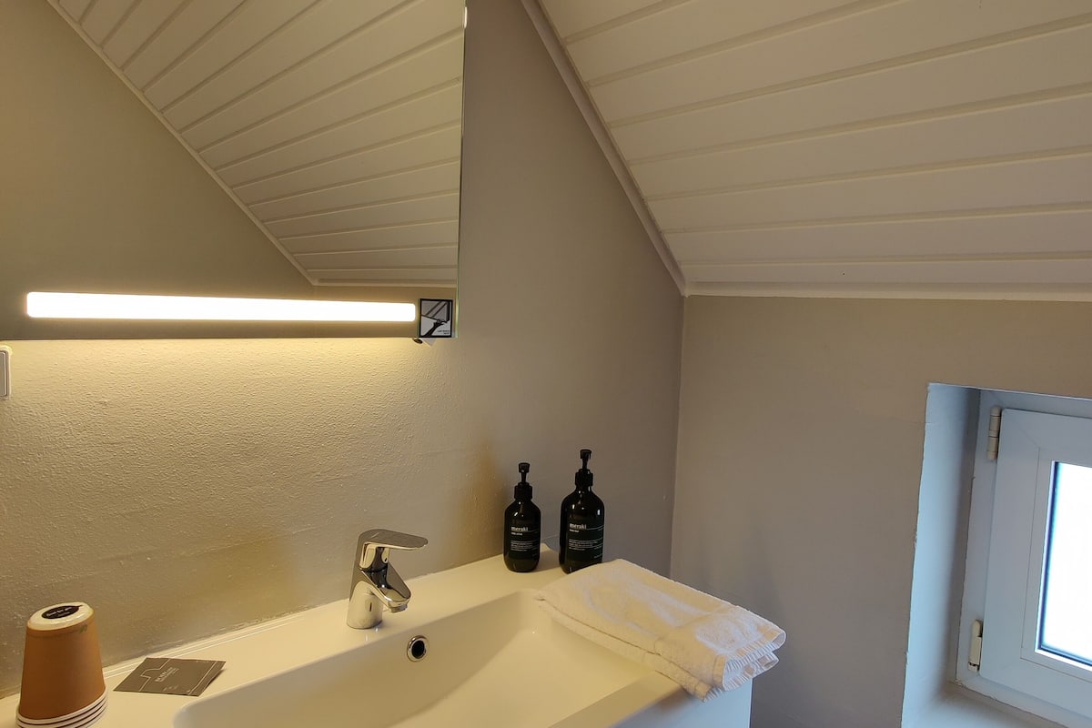 economy double room | bathroom | shower, free toiletries, hair dryer, towels