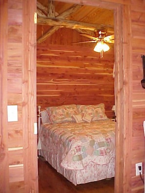 Cabin, 1 Bedroom, Park View | Iron/ironing board, bed sheets - Trail’s End Hill Country Cabins (Kerrville)