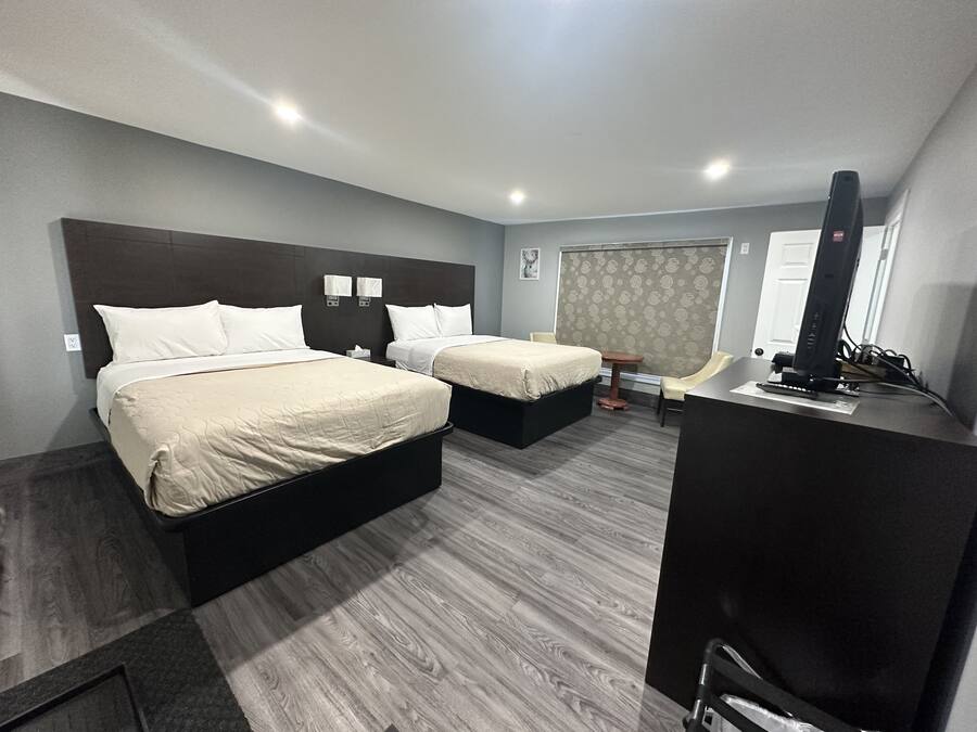 Standard Room, 2 Queen Beds | Desk, free WiFi, bed sheets