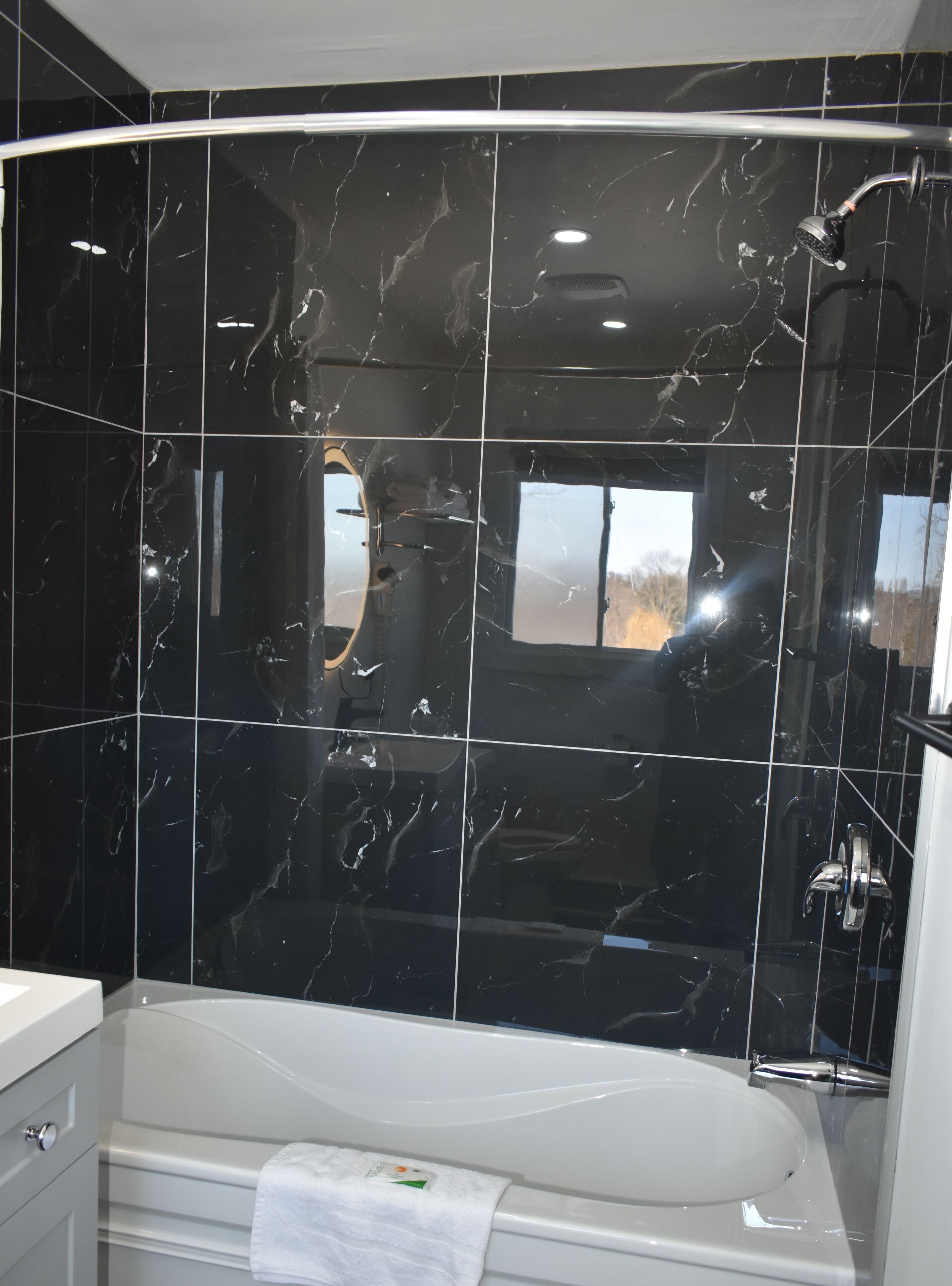 Standard Room, 2 Queen Beds | Bathroom | Combined shower/tub, free toiletries, towels