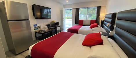 Premium Room, 2 Queen Beds, Refrigerator & Microwave | Premium bedding, free WiFi, bed sheets