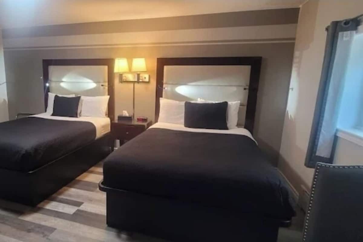 Standard Room, 2 Queen Beds | Desk, free WiFi, bed sheets
