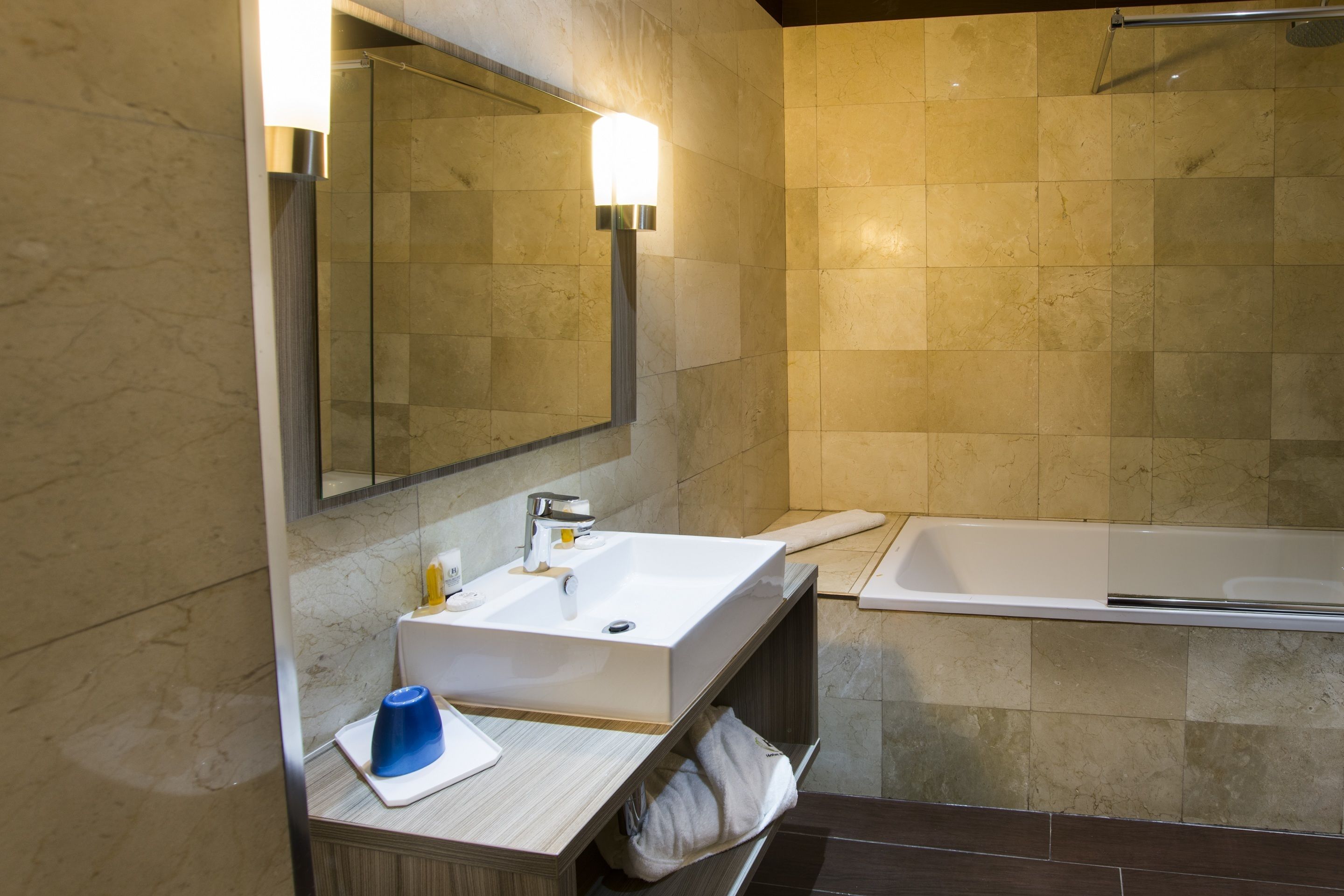 free toiletries, hair dryer, towels