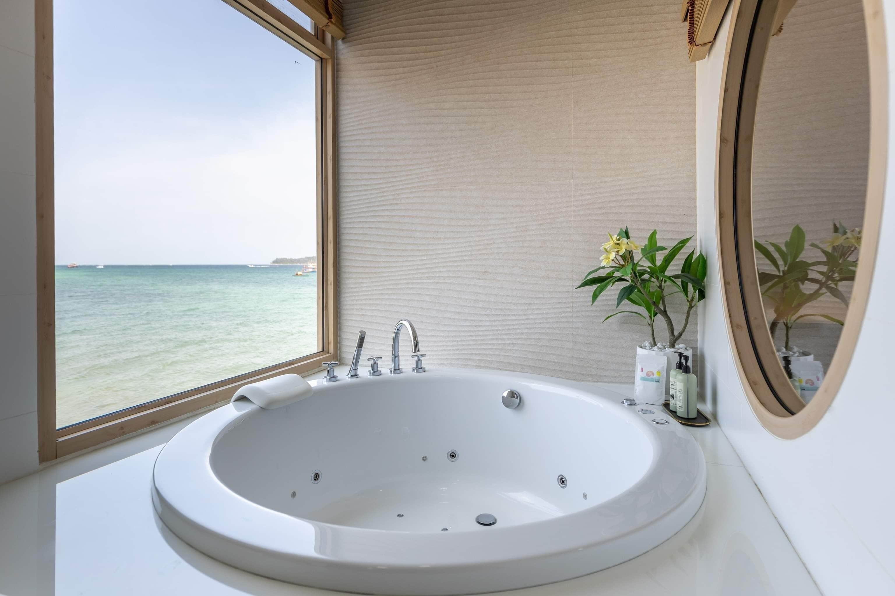 honeymoon room | bathroom | hair dryer, towels, soap, shampoo