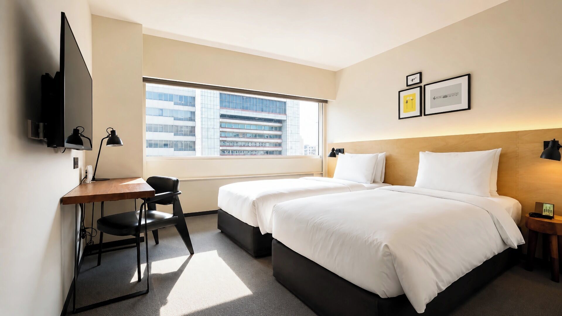 Medium Twin City View Room | Premium bedding, down duvets, in-room safe, desk