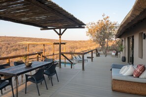 Premium House, 3 Bedrooms, Private Pool, Mountain View | Terrace/patio - Royal Madikwe Game Lodge (Ramotshere Moiloa)