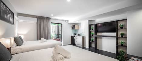 2 bilik tidur, cadar Frette Itali, peralatan tempat tidur premium