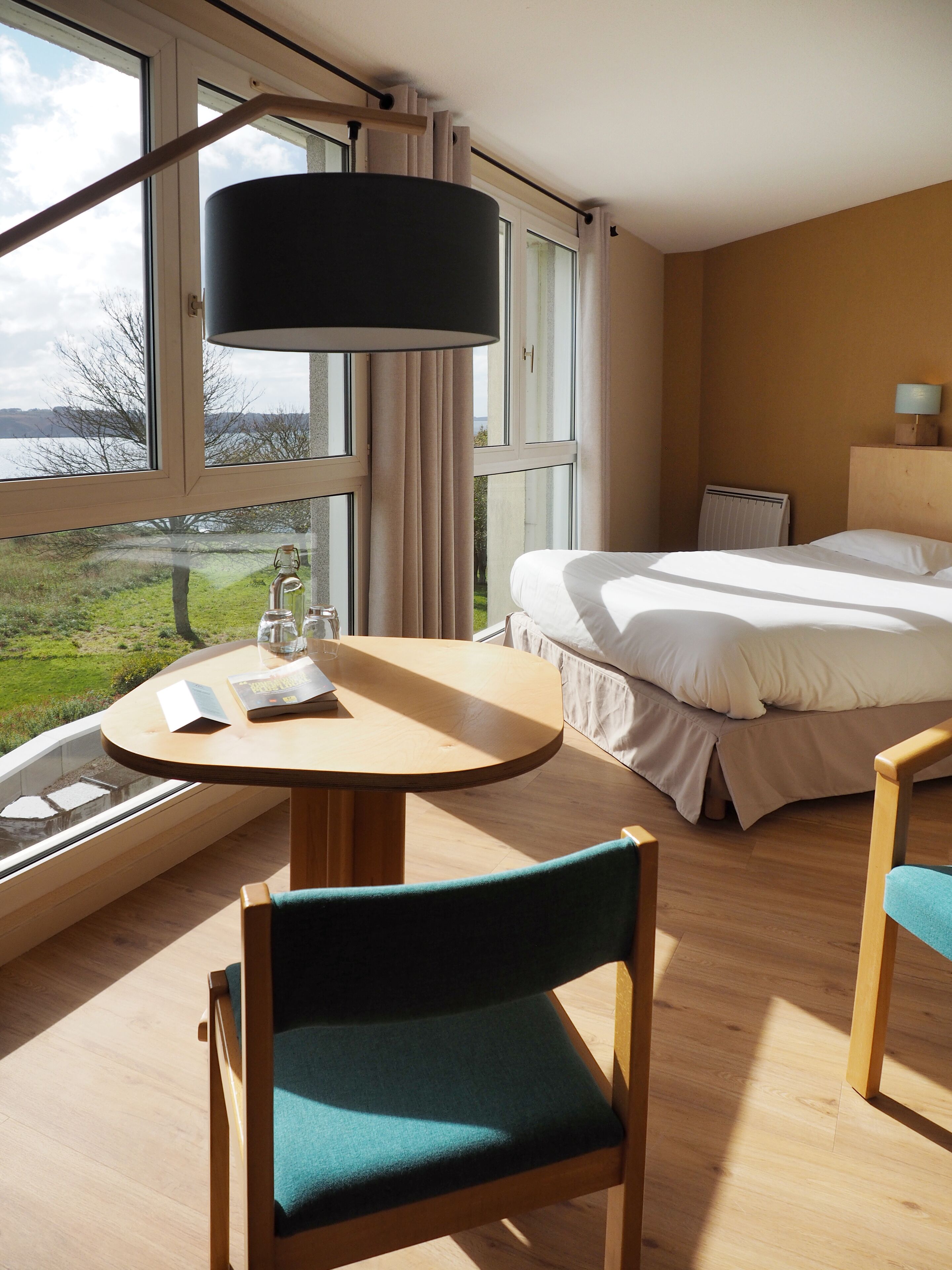 classic double room, partial ocean view | premium bedding, select comfort beds, desk, blackout curtains