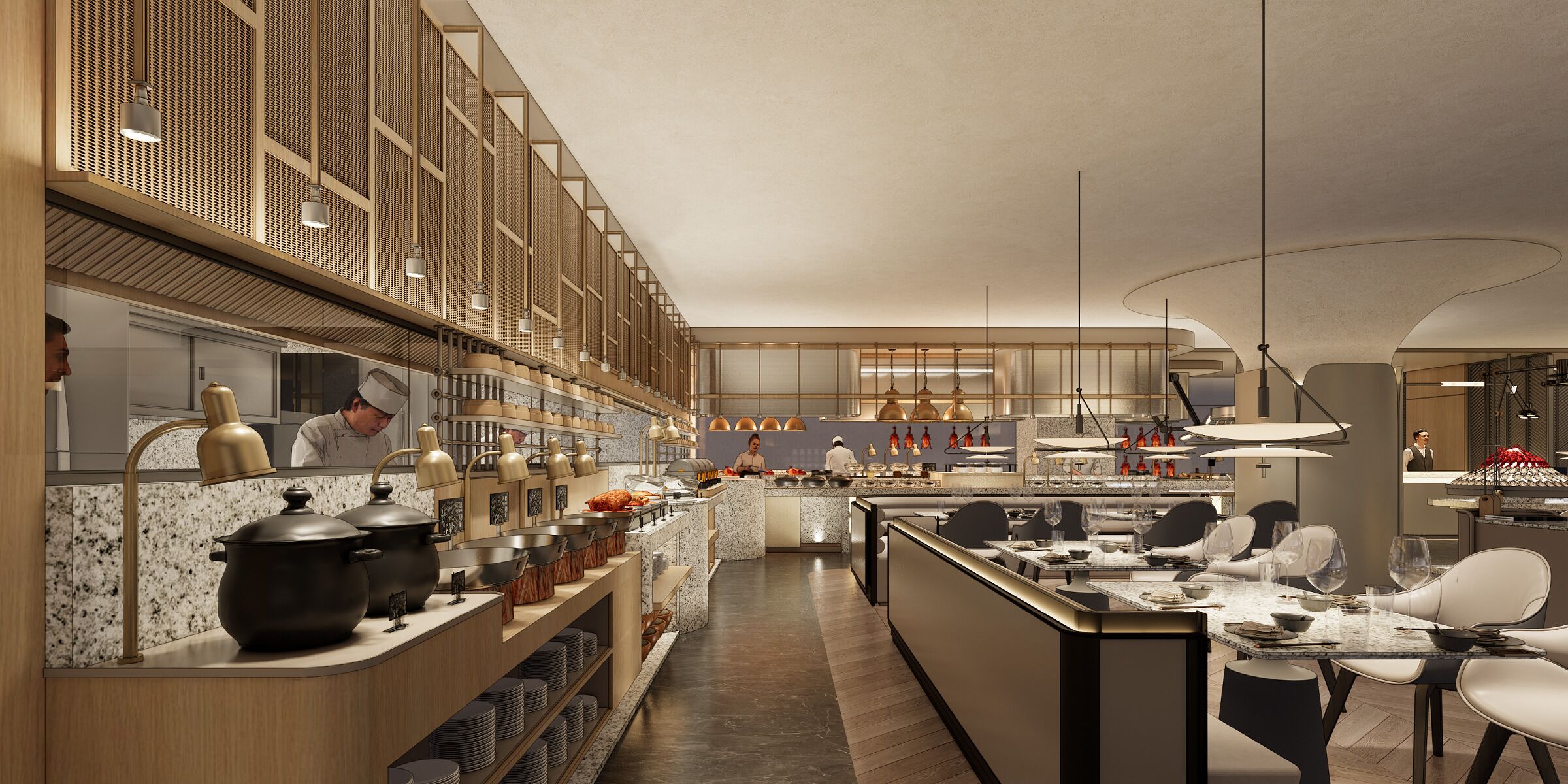 3 restaurants, breakfast, lunch, dinner served; international cuisine