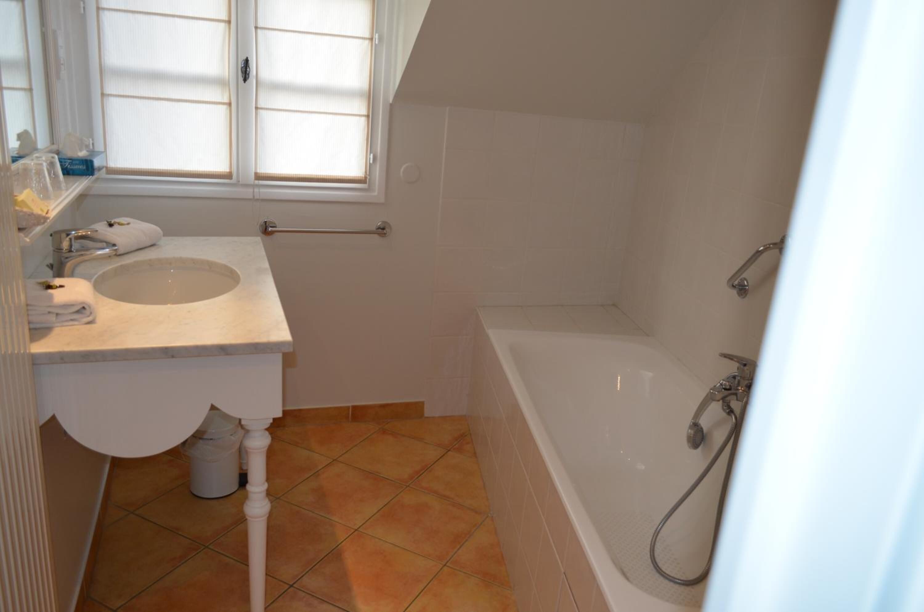 free toiletries, hair dryer, towels