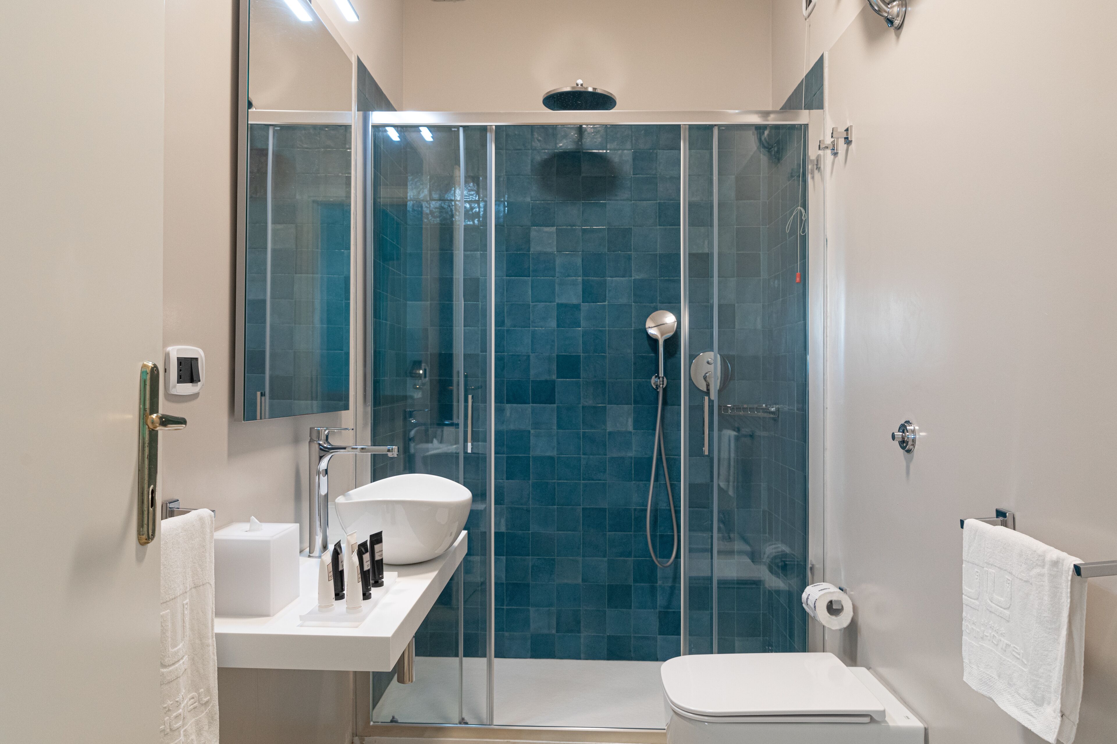 shower, free toiletries, hair dryer, bidet