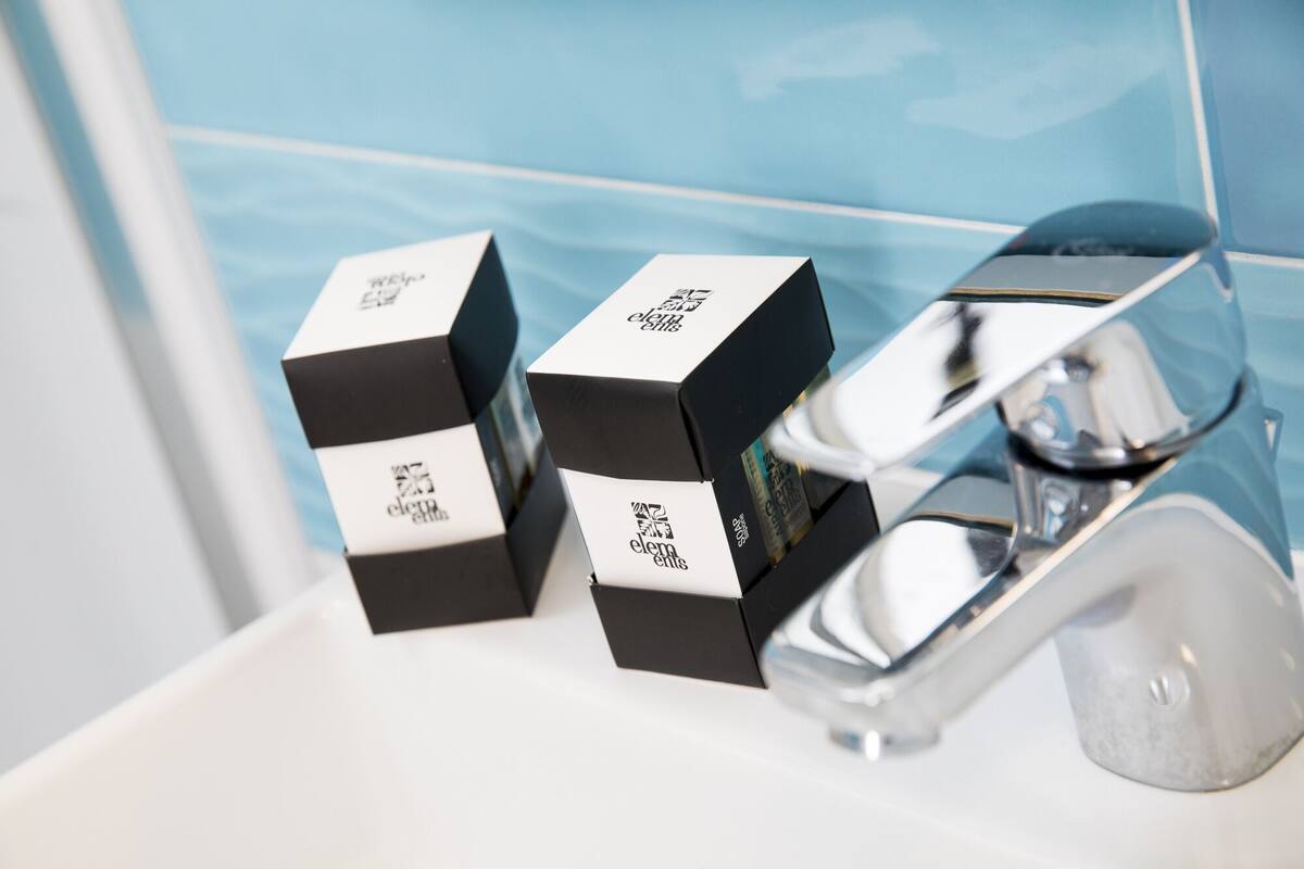 shower, free toiletries, hair dryer, bidet