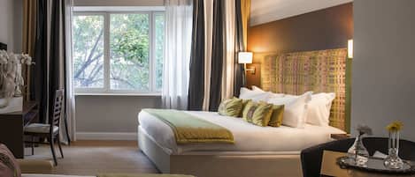 Down duvets, minibar, in-room safe, desk