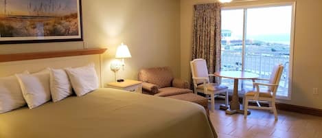 Standard Room, 1 King Bed, Ocean View | Iron/ironing board, free WiFi, bed sheets