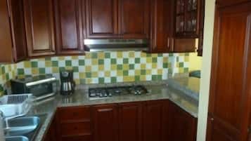 Three Bedroom Penthouse | Private kitchen | Fridge, microwave, stovetop, coffee/tea maker