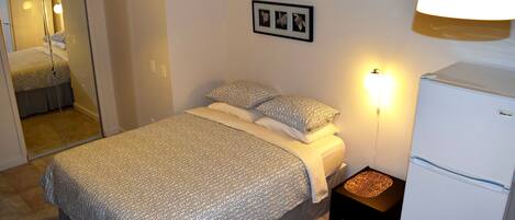 Premium bedding, desk, iron/ironing board (on request), WiFi (free)