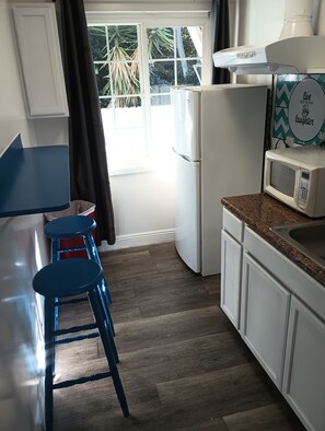 1 Queen Bedroom, with Kitchen | Private kitchen | Fridge, microwave, coffee/tea maker