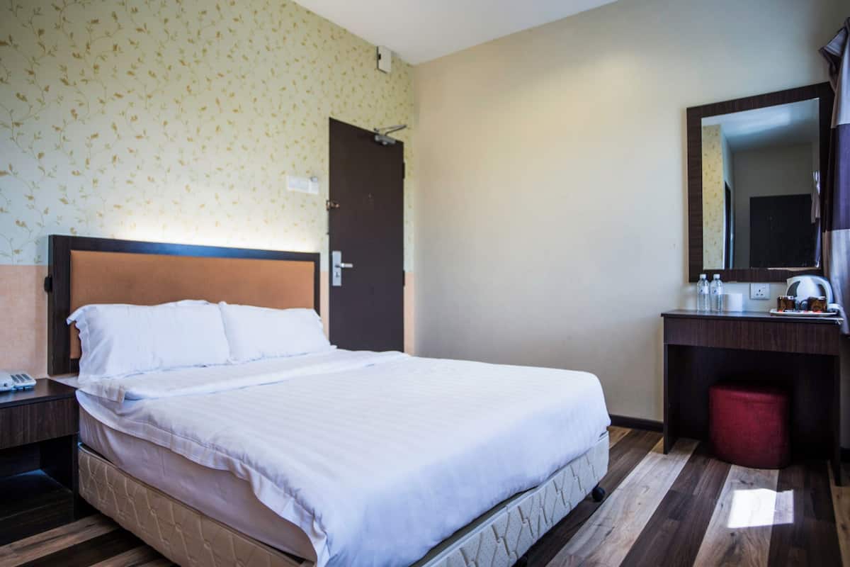 desk, blackout curtains, iron/ironing board, free wifi