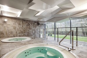 Indoor pool, sun loungers, lifeguards on site